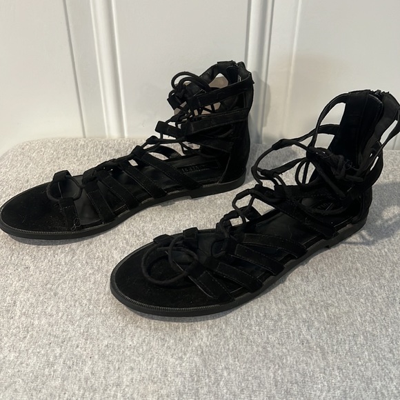 NEW Forever 21 Black Lace Up Sandals Size 7. - Picture 2 of 7